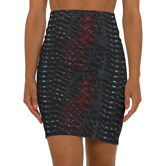 Sleek Snake Print Pencil Skirt