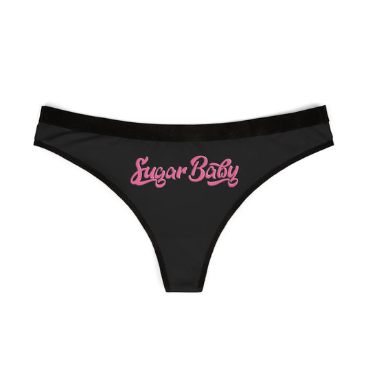 Sugar Baby Women's Thongs – Black lace lingerie with a sexy, breathable design for bold, confident women.

