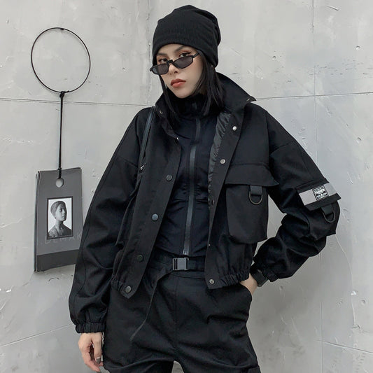 Black Techwear Jacket for Women