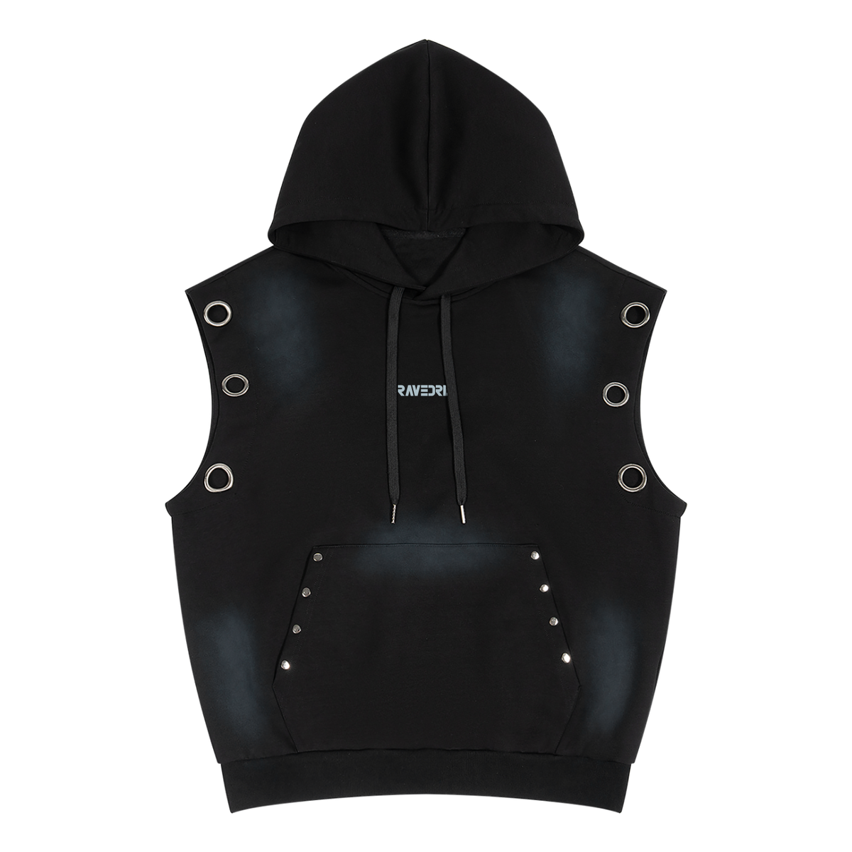RAVEDRIP Vintage Wash Sun Fade Sleeveless Hoodie