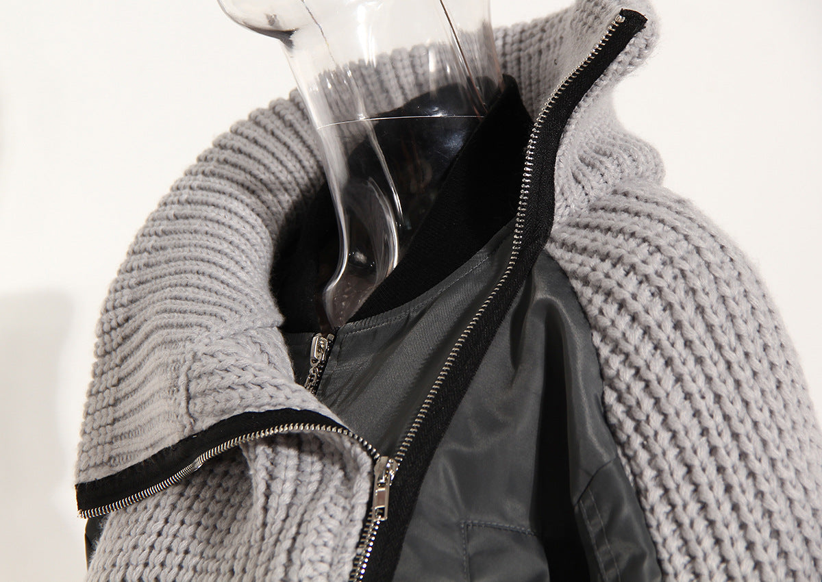 Grey Knitted Jacket For Women