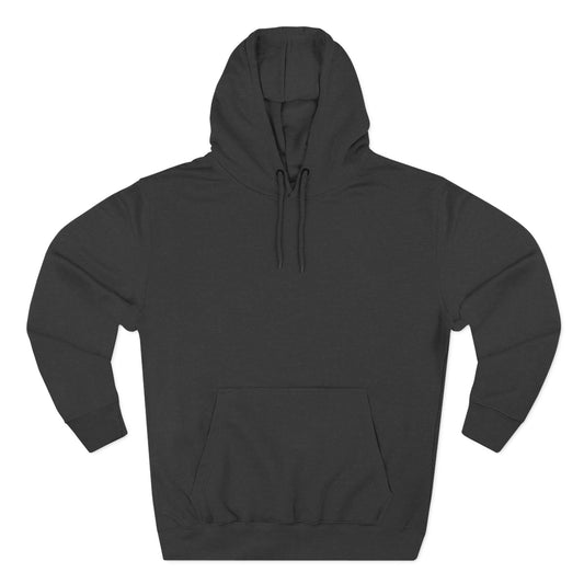 black streetwear hoodie with vortex back graphic - front view
