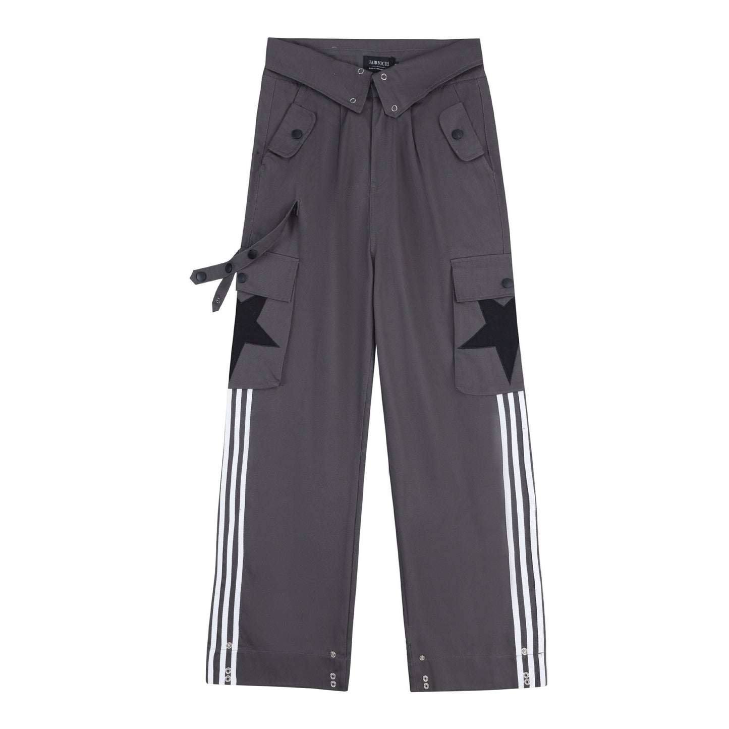 Y2K Women’s Striped Loose Overalls – Streetwear Cargo Pants