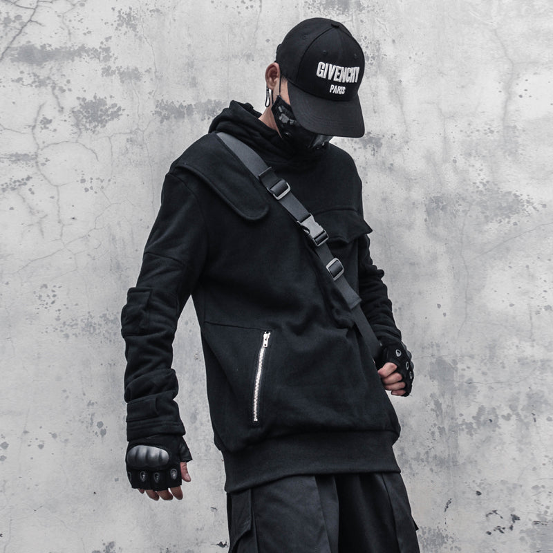 Black Techwear Hoodie